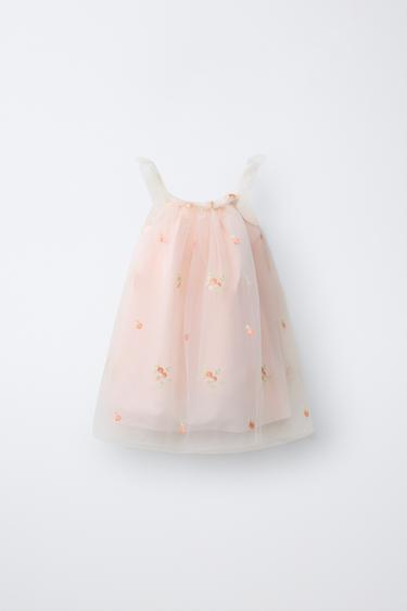 FLORAL TULLE DRESS - Pastel pink by Zara