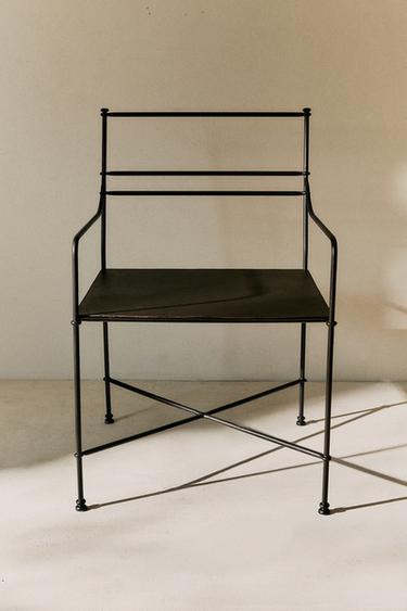 FORGED METAL ACCENT CHAIR WITH ARMRESTS - Black by Zara