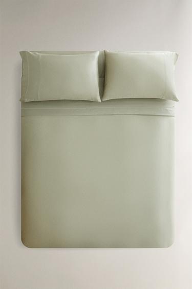 SATEEN DUVET COVER (300 THREAD COUNT) - Green by Zara
