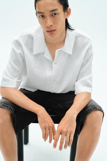 100% LINEN SHIRT - White by Zara