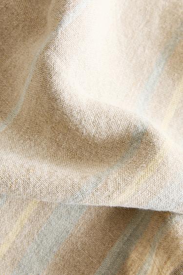 STRIPED LINEN BATH TOWEL - Multicoloured by Zara