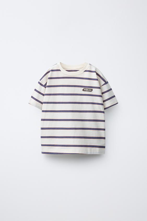 PUKAS SURF LOGO STRIPED T-SHIRT - White by Zara - Image 0