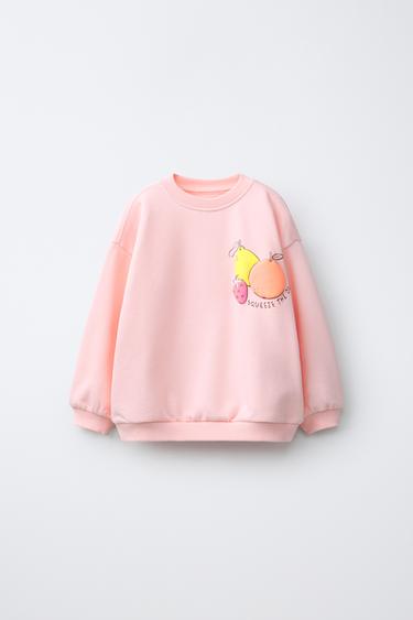 RAISED PRINT SWEATSHIRT - Tangerine by Zara