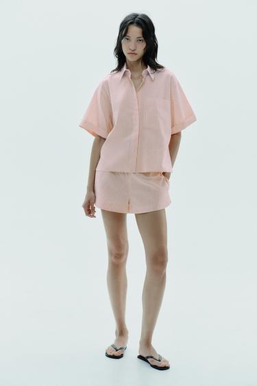 MINI STRIPE SHORTS - Peach by Zara