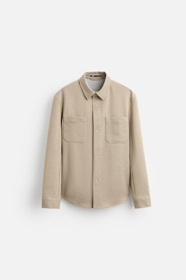 EASY CARE TEXTURED SHIRT - camel by Zara
