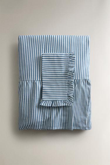 RUFFLED COTTON TABLECLOTH - Blue by Zara
