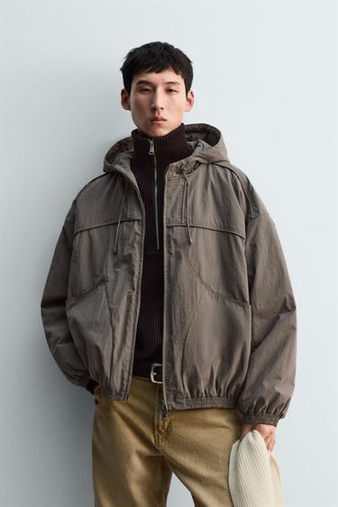 QUILTED TECHNICAL JACKET - Mink by Zara