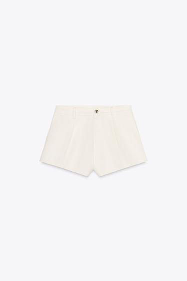 ZW COLLECTION DARTED SHORTS - Ecru by Zara