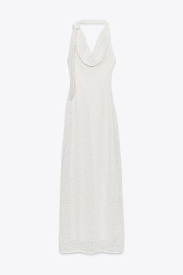RUSTIC DRESS WITH SCARF - Ecru by Zara - Image 0