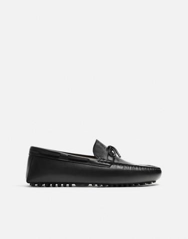 LEATHER CASUAL LOAFERS LIMITED EDITION - Black by Zara