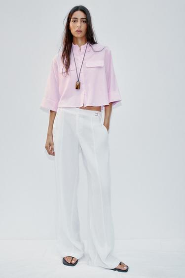 SHORT OXFORD SHIRT - Pink by Zara