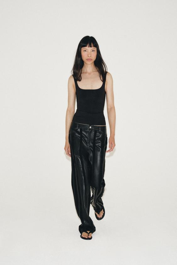 POLYAMIDE STRAPPY TOP - Black by Zara - Image 0