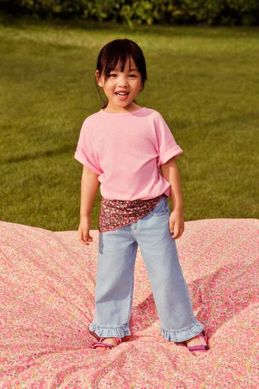 COTTON/LINEN T-SHIRT - Pink by Zara