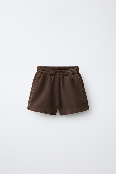PLAIN PIQUÉ BERMUDA SHORTS - Brown by Zara
