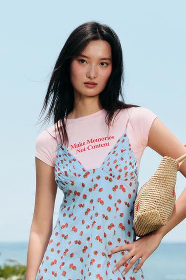 SLOGAN T-SHIRT - Pink by Zara