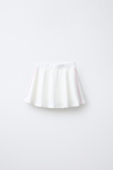 CONTRAST BERMUDA SKORT WITH MODAL - White by Zara - Image 0
