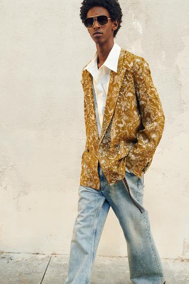LIMITED EDITION JACQUARD FLOWING BLAZER - Ochre by Zara