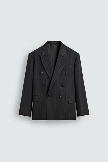 STRIPED SUIT DOUBLE-BREASTED BLAZER - striped by Zara
