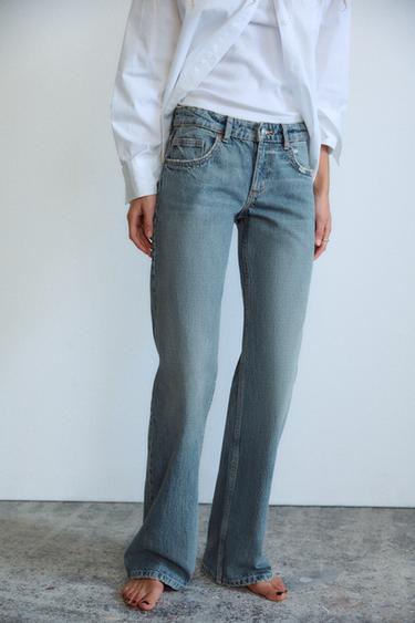 TRF WIDE-LEG LOW-RISE JEANS - Blue by Zara