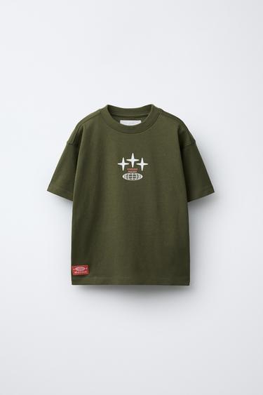 SLOGAN PRINT T-SHIRT - Khaki by Zara - Image 0