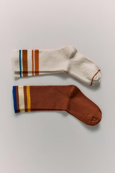 2-PACK OF LONG STRIPED SOCKS - Multicoloured by Zara