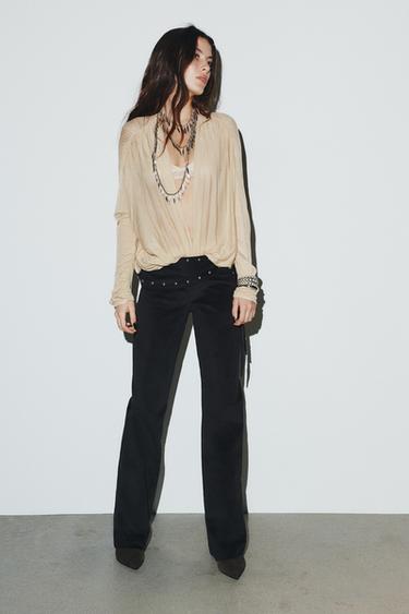 DRAPED TOP - Bone by Zara