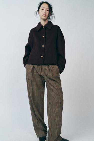 ZW COLLECTION WOOL JACKET - Burgundy by Zara - Image 0