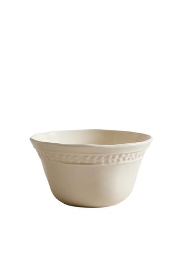 RAISED STONEWARE BOWL - Cream by Zara