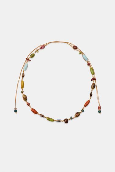 CERAMIC PIECE ROPE BELT - Orange by Zara