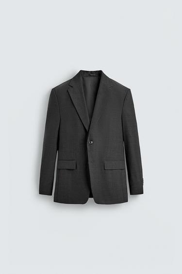 CHECK SUIT BLAZER - Anthracite Grey by Zara