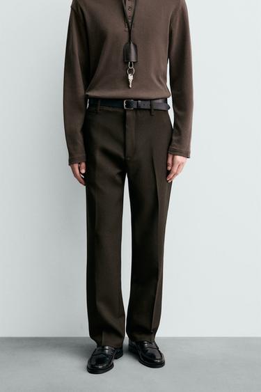 100% WOOL ORIGINS CHINO TROUSERS - Dark brown by Zara