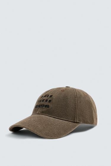 CONTRAST EMBROIDERY CAP - Brown by Zara