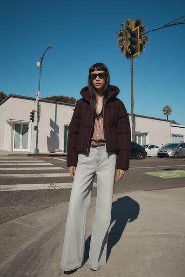 CABLE KNIT HOODED ANORAK - Burgundy by Zara - Image 0