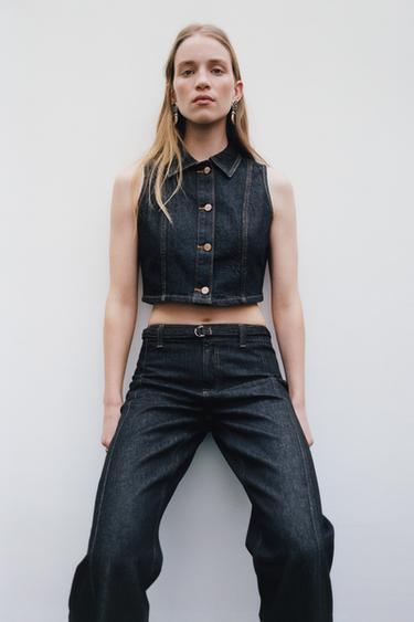 Z1975 SHORT DENIM WAISTCOAT - Blue by Zara - Image 0