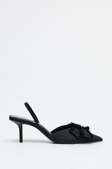 BOW SLINGBACK HEELS - Black by Zara