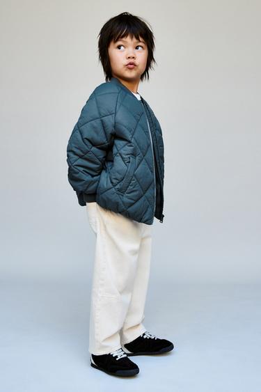 WATER-REPELLENT QUILTED BOMBER JACKET - Green / Blue by Zara