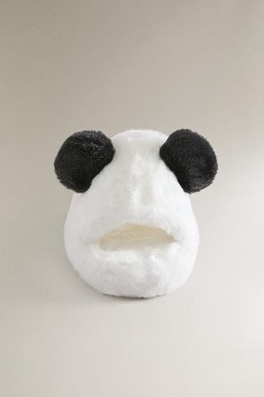 FAUX FUR PANDA SLIPPERS - White by Zara