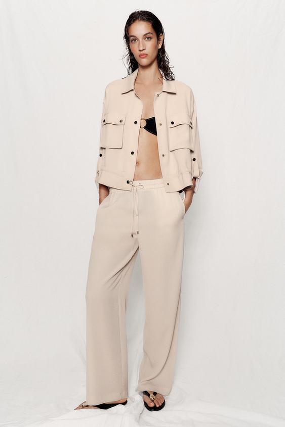 ROLLED SLEEVE SAFARI JACKET - Beige by Zara - Image 0