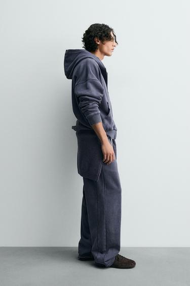 Wide-leg jogger trousers - Ink blue by Zara