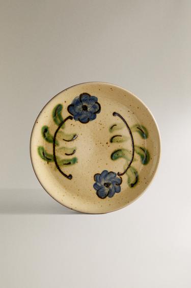 FLORAL EARTHENWARE PLATE - Blue by Zara - Image 0