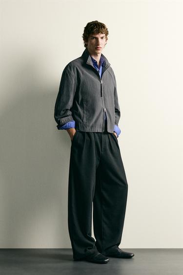 FLOWING CROPPED FIT JACKET - Anthracite grey by Zara