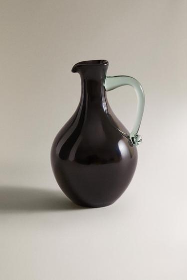 COLOURED GLASS VASE - Burgundy by Zara