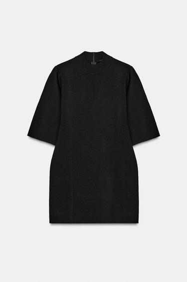 PLAIN KNIT MINI DRESS - Black by Zara