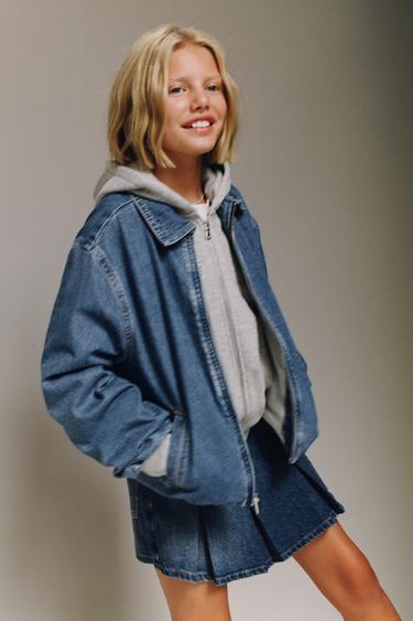 DENIM BOMBER JACKET - Mid-blue by Zara