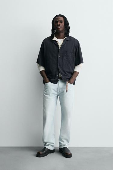 STRIPED JACQUARD SHIRT - Blue by Zara - Image 0