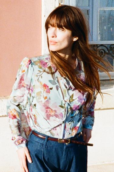 FLORAL PRINT TIE SHIRT - Multicoloured by Zara
