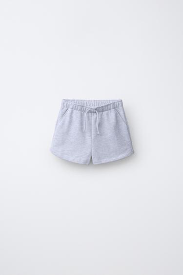 PLUSH BERMUDA SHORTS WITH STAR PATCH - Grey marl by Zara