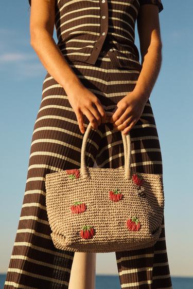 EMBROIDERED TOTE BAG - Light beige by Zara