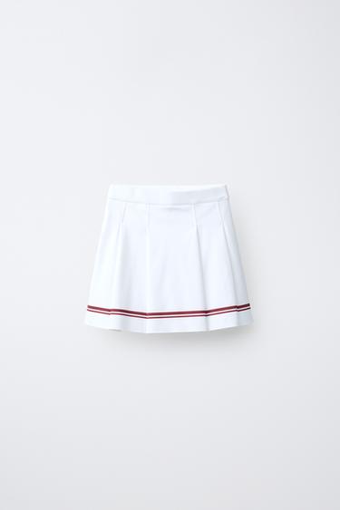 SPORTY STRIPED SKIRT - White by Zara