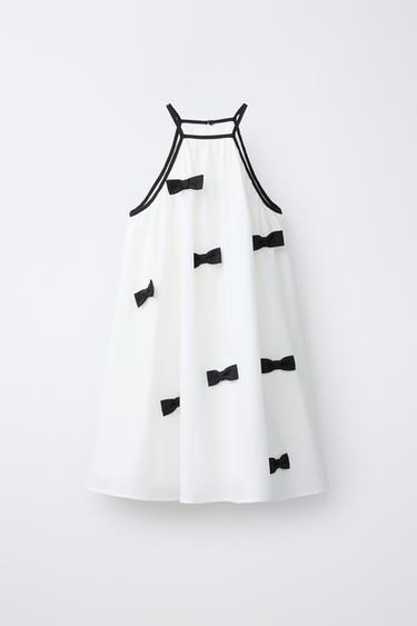 HALTERNECK BOW DRESS - White by Zara